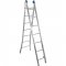 Escada extensiva de abrir, de alum�nio, 2 x 7 degraus, 3 em 1, 936383 ALUMASA