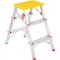 Escada banqueta, acesso duplo, em alum�nio, 3 degraus, ALULEV
